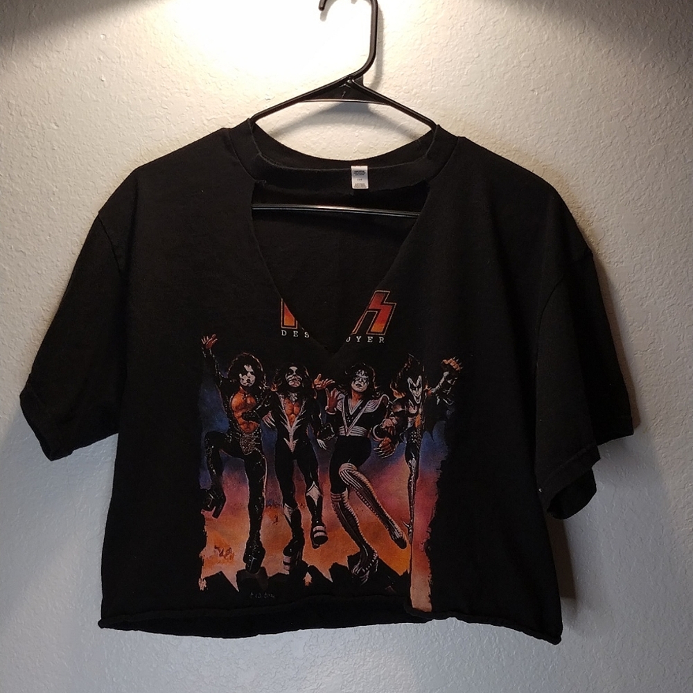 Kiss vintage crop tee